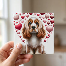 Cocker Spaniel ceramic coasters set of 4, in hand