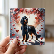 Gordon Setter ceramic coasters set of 4, in hand