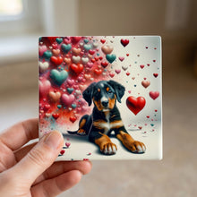 Bernese Mountain Dog ceramic coasters set of 4, in hand