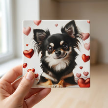 Chihuahua ceramic coasters set of 4, in hand