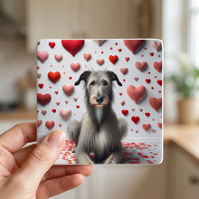 Scottish Deerhound ceramic coasters set of 4, in hand