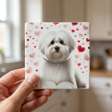 Maltese ceramic coasters set of 4, in hand