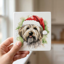 Dandie Dinmont Terrier ceramic coasters set of 4, in hand