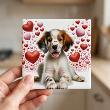 Brittany ceramic coasters set of 4, in hand