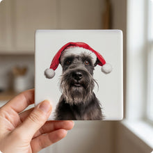 Cesky Terrier ceramic coasters set of 4, in hand