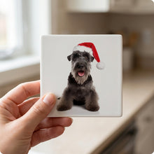 Kerry Blue Terrier ceramic coasters set of 4, in hand