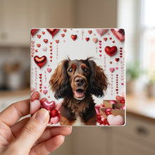 Dachshund ceramic coasters set of 4, in hand