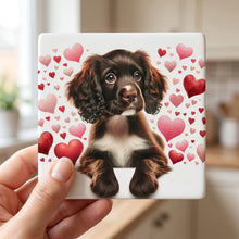 Cocker Spaniel ceramic coasters set of 4, in hand