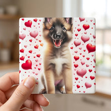 Belgian Tervuren ceramic coasters set of 4, in hand
