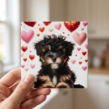 Yorkshire Terrier ceramic coasters set of 4, in hand