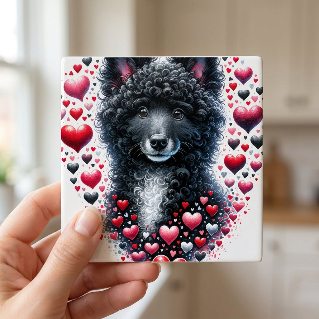 Mudi ceramic coasters set of 4, in hand