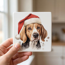 American Foxhound ceramic coasters set of 4, in hand