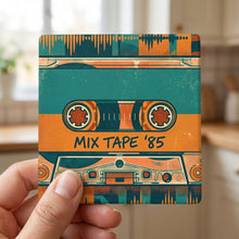 Cassette Tape ceramic coasters set of 4, in hand
