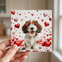 Havanese ceramic coasters set of 4, in hand