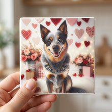 Australian Cattle Dog ceramic coasters set of 4, in hand