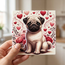 Pug ceramic coasters set of 4, in hand