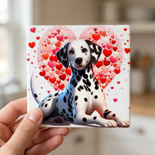 Dalmatian ceramic coasters set of 4, in hand