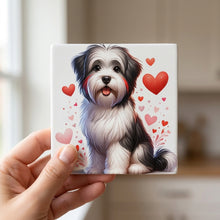 Havanese ceramic coasters set of 4, in hand