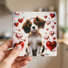 Cavalier King Charles Spaniel ceramic coasters set of 4, in hand