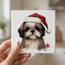 Shih Tzu Puppy Drawing ceramic coasters set of 4, in hand