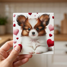 Papillon ceramic coasters set of 4, in hand