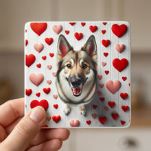 German Shepherd Dog ceramic coasters set of 4, in hand