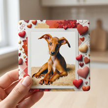 Italian Greyhound ceramic coasters set of 4, in hand