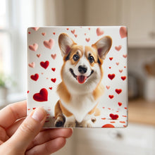 Pembroke Welsh Corgi ceramic coasters set of 4, in hand