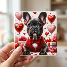 French Bulldog ceramic coasters set of 4, in hand