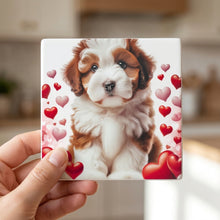 Havanese ceramic coasters set of 4, in hand