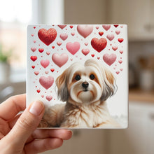 Havanese ceramic coasters set of 4, in hand