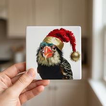 Barbet ceramic coasters set of 4, in hand