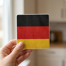 Germany Flag Pride ceramic coasters set of 4, in hand