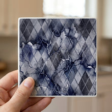 Argyle ceramic coasters set of 4, in hand
