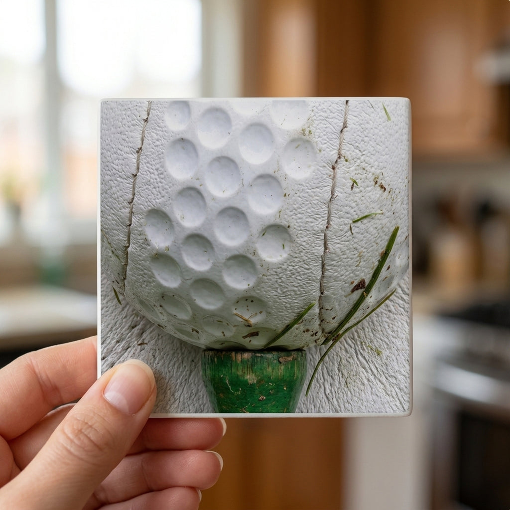 Golf ceramic coasters set of 4, in hand