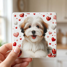 Havanese ceramic coasters set of 4, in hand