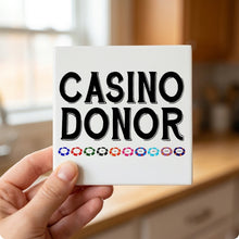 Casino Donor - Blackjack Gambling ceramic coasters set of 4, in hand