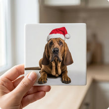 Bloodhound ceramic coasters set of 4, in hand