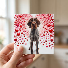 German Wirehaired Pointer ceramic coasters set of 4, in hand