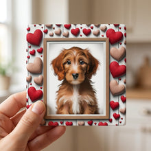 Goldendoodle ceramic coasters set of 4, in hand