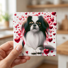 Japanese Chin ceramic coasters set of 4, in hand