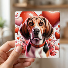 Beagle ceramic coasters set of 4, in hand