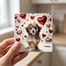 Havanese ceramic coasters set of 4, in hand