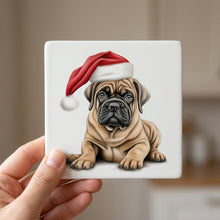 Bullmastiff Puppy Drawing ceramic coasters set of 4, in hand