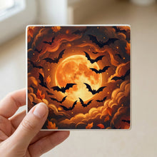 Halloween Bats ceramic coasters set of 4, in hand