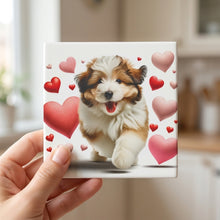 Havanese ceramic coasters set of 4, in hand
