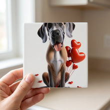 Great Dane ceramic coasters set of 4, in hand