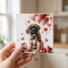 Mastiff ceramic coasters set of 4, in hand