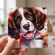 English Springer Spaniel ceramic coasters set of 4, in hand