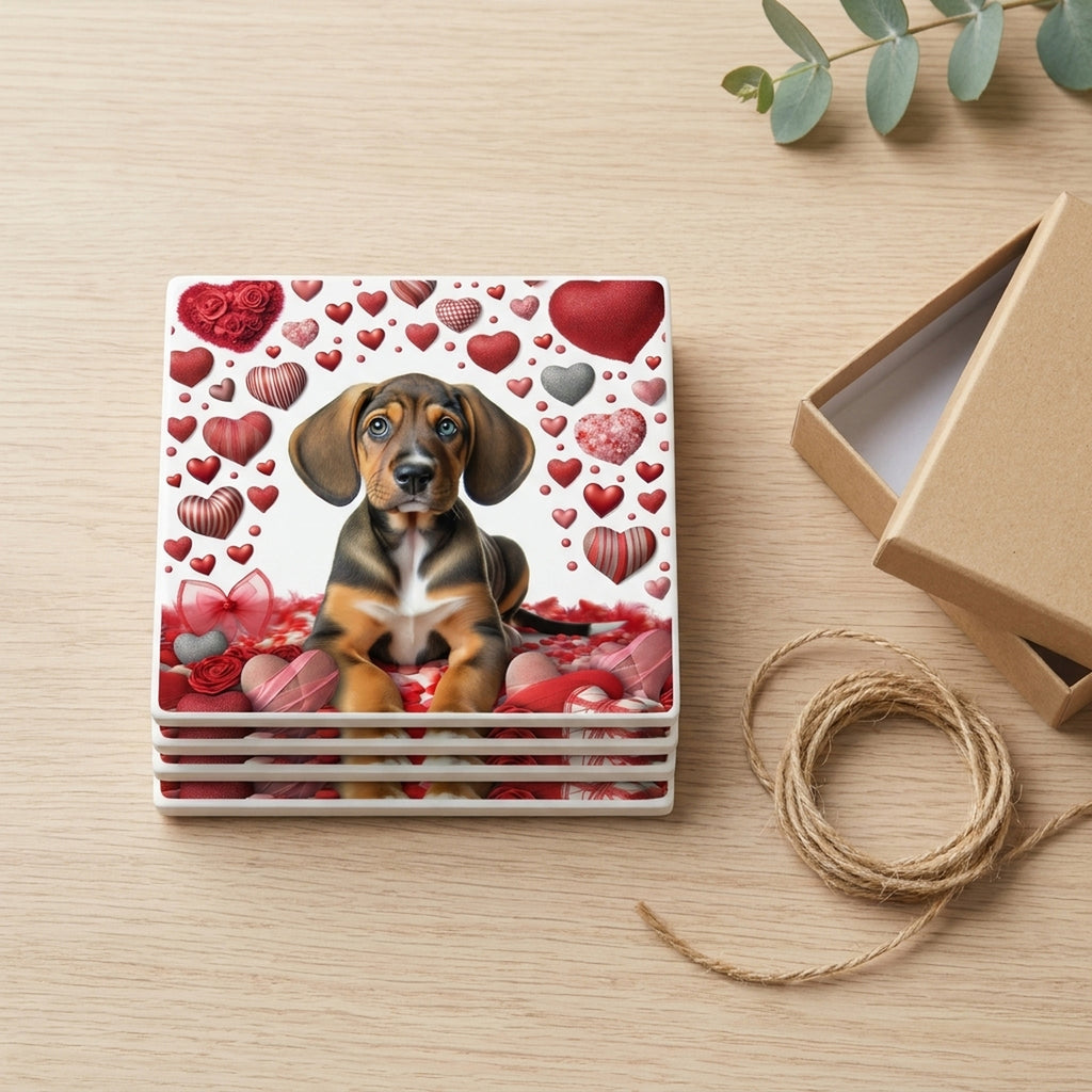 Beagle ceramic coasters set of 4, gift set